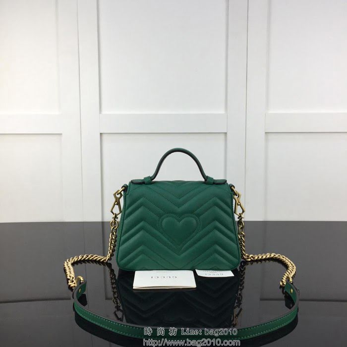 GUCCI古馳 新款 專櫃品質 原單 547260 綠色 鏈條 手提 單肩 斜挎包HY1370